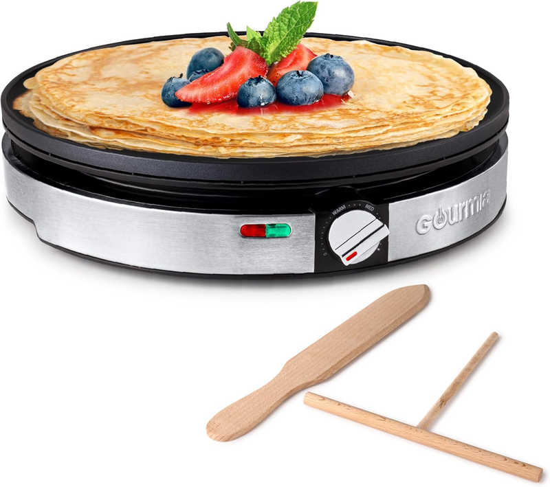 12" Electric Crepe Maker Nonstick Griddle Pancakes Omelets Stainless Steel9