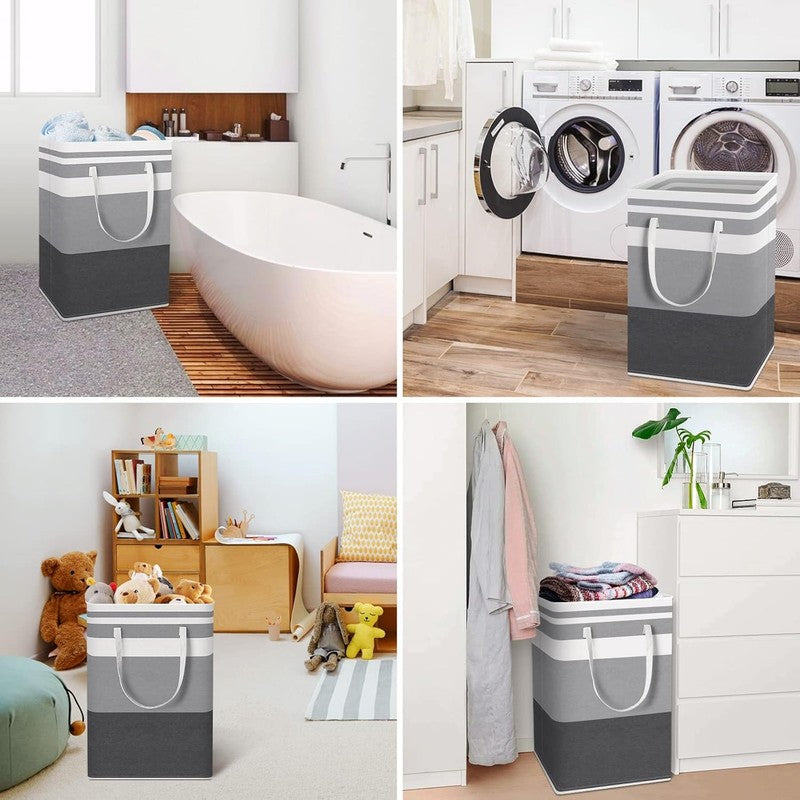 2 Pack Large Laundry Baskets, Waterproof, Freestanding Laundry Hampers, Collapsi5