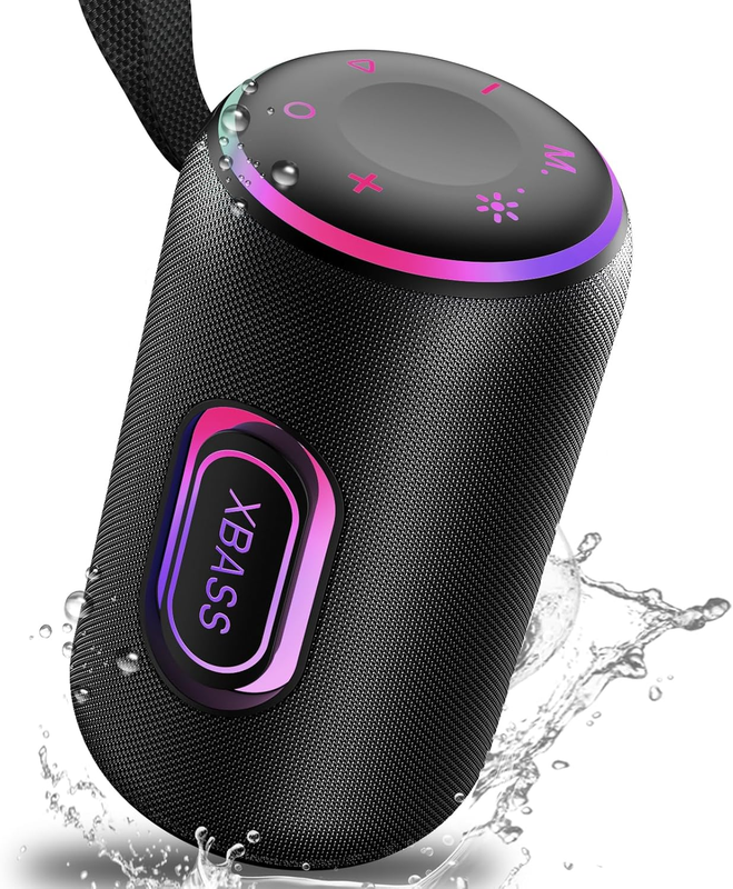 30W Bluetooth 5.4 Speaker, Dual, Deep Bass, 30H Playtime, RGB Lights, IPX7, TWS10