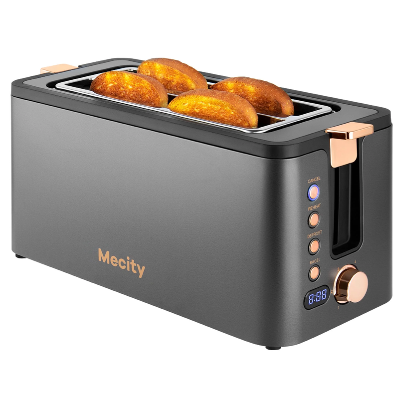 4-Slice Stainless Steel Toaster Digital Timer 1300W Crumb Tray Grey7
