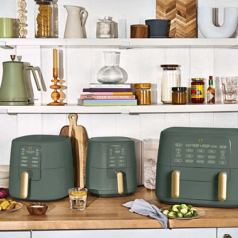 6 Qt Air Fryer w/ Turbocrisp Technology Evergood Ceramic Nonstick Thyme Green11