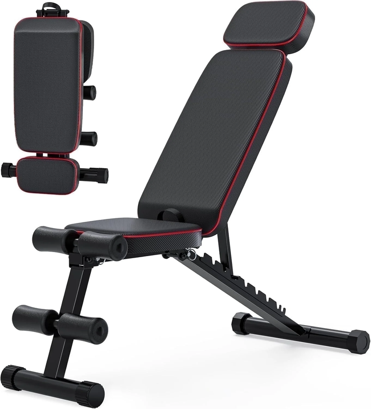 Adjustable 9 Position Foldable Weight Bench for Home Gym, Supports 800lbs9