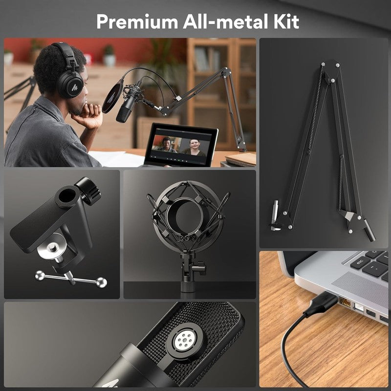 USB Microphone,  192Khz/24Bit Plug & Play PC Computer Podcast Condenser Cardioid5