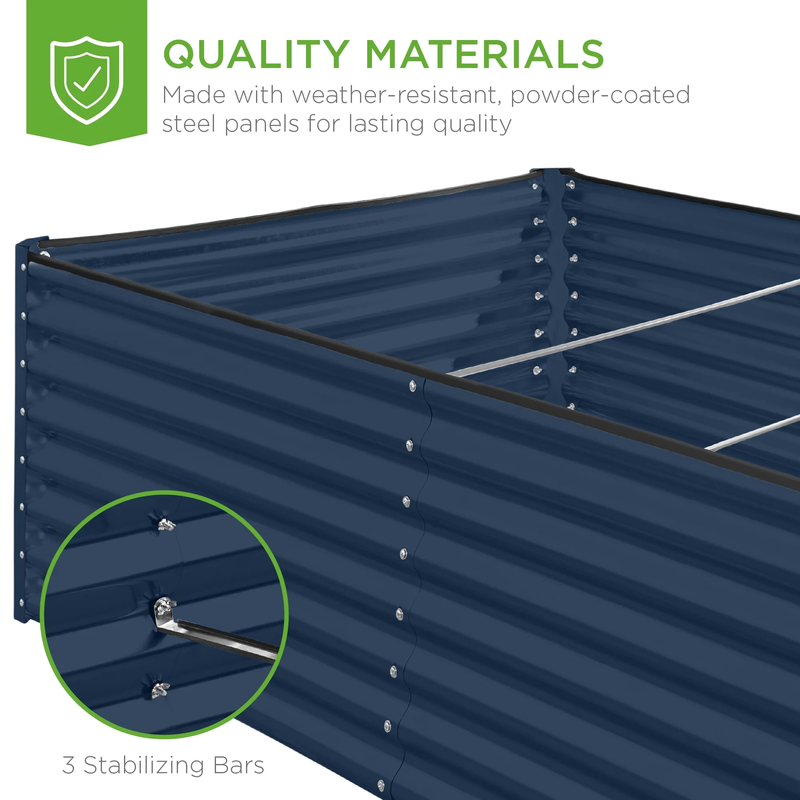 8X4X2Ft Outdoor Metal Raised Garden Bed, Planter Box for Vegetables, Flowers, He6