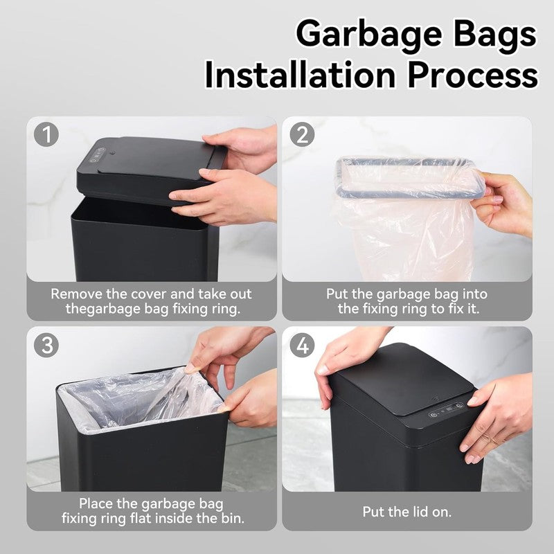 2Pack 2.6 Gallon Touchless Motion Sensor Trash Can - Slim Waterproof Design4