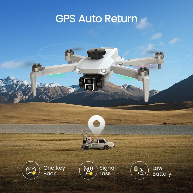 L106 GPS 4K Foldable Drone LCD Remote 249g Dual Battery Camera Gray5