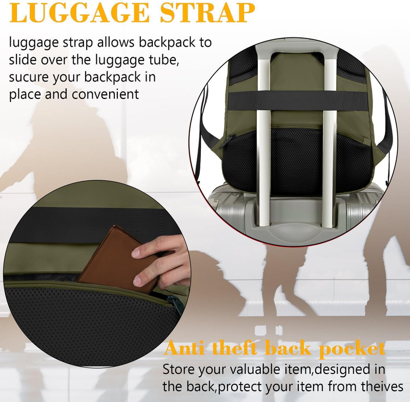 15.6" Laptop Backpack Lightweight Travel Computer Bag Green2