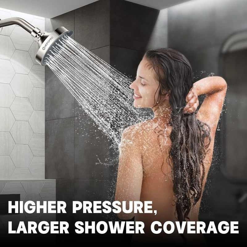 5 Mode High Pressure Shower Head 4" Fixed High Flow Brushed Nickel Recommended4