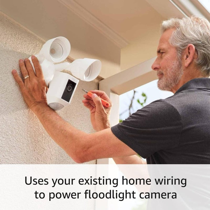 Wired Floodlight Cam with 1080P HD Video & Motion Detection - White5