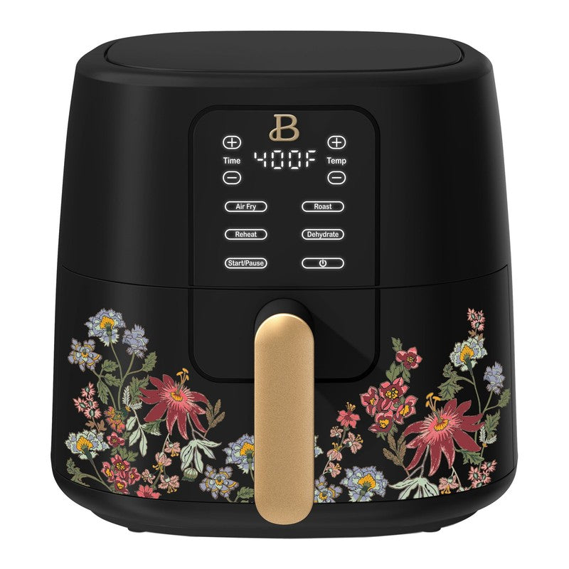 6 Qt Air Fryer w/ Turbocrisp Technology Evergood Ceramic Nonstick Black Flower0