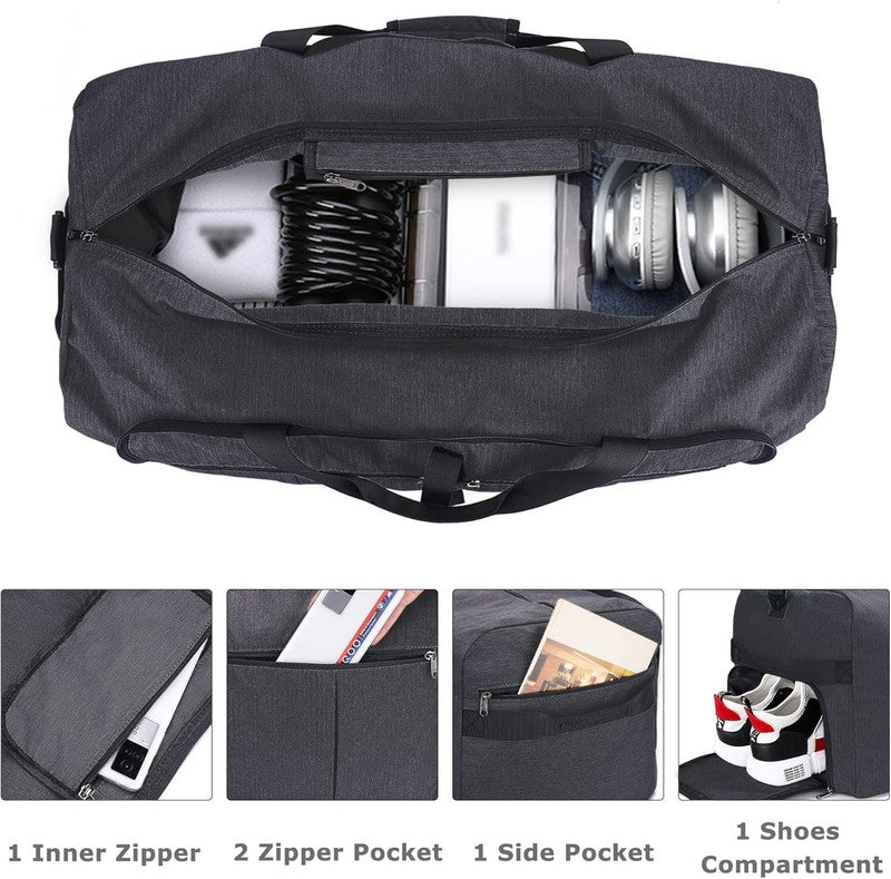 120L Foldable Waterproof Travel Duffel Bag w/ Shoe Compartment2
