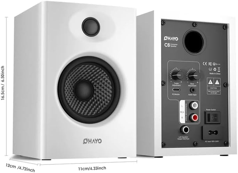 60W Bluetooth Computer Speakers 2.0 Stereo Gaming Desktop USB Powered White1