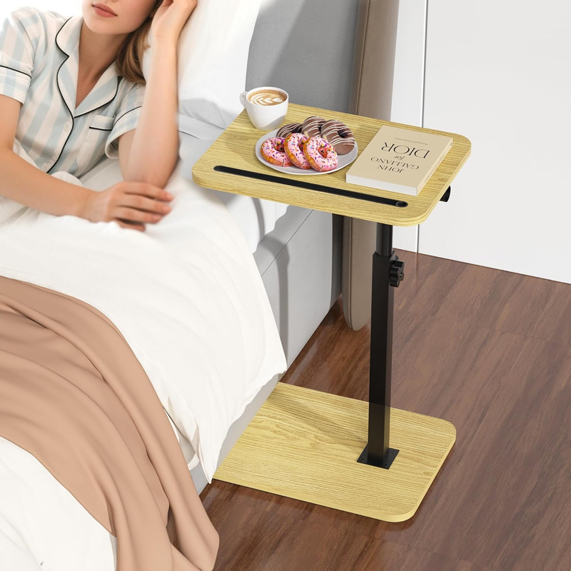TV Tray C Sofa Swivel Adjustable Height Laptop Phone Tablet Holder Small Space3
