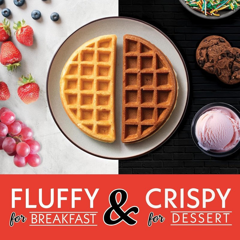 Belgian Waffle Maker Compact Nonstick Ceramic Adjustable Browning Steel1