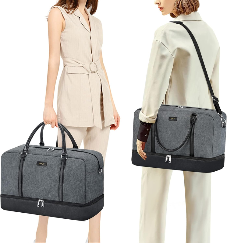 Weekender Bags for Women, 21" Weekender Travel Bag, Travel Duffle Bag with Shoe 1