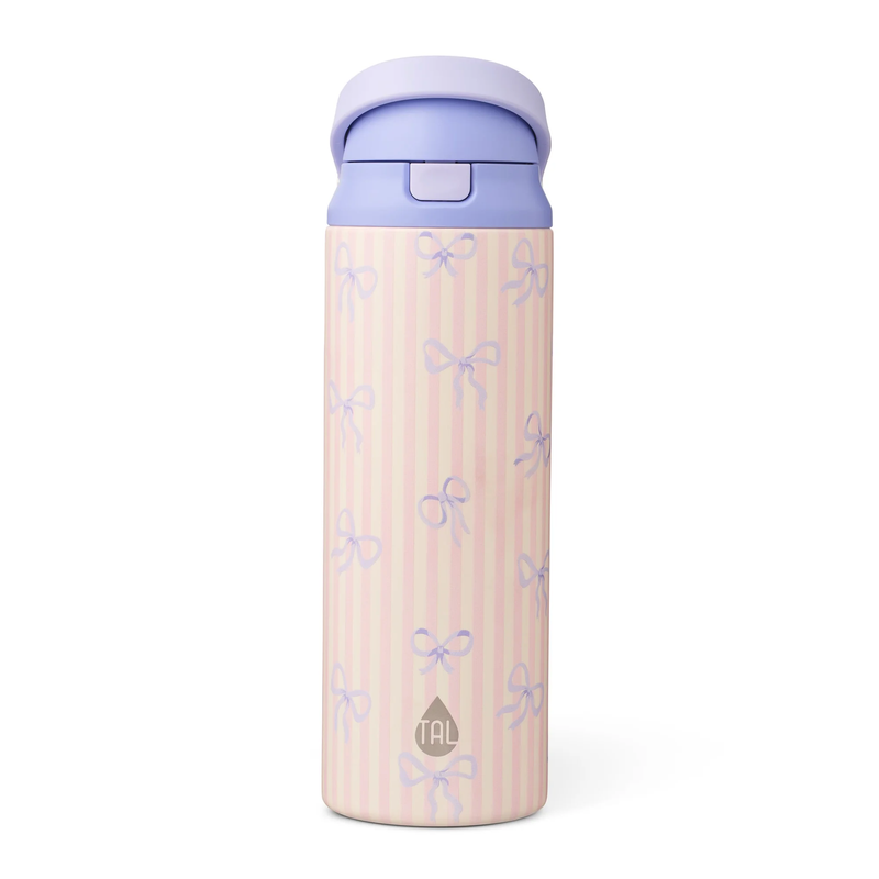 24Oz Stainless Steel 2-In-1 Water Bottle with Straw and Chug Lid, Bows9