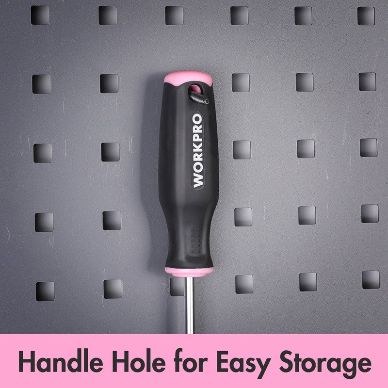 6Pc Pink Magnetic Screwdriver Set Phillips Slotted CR V Stubby Hand Tool Kit8