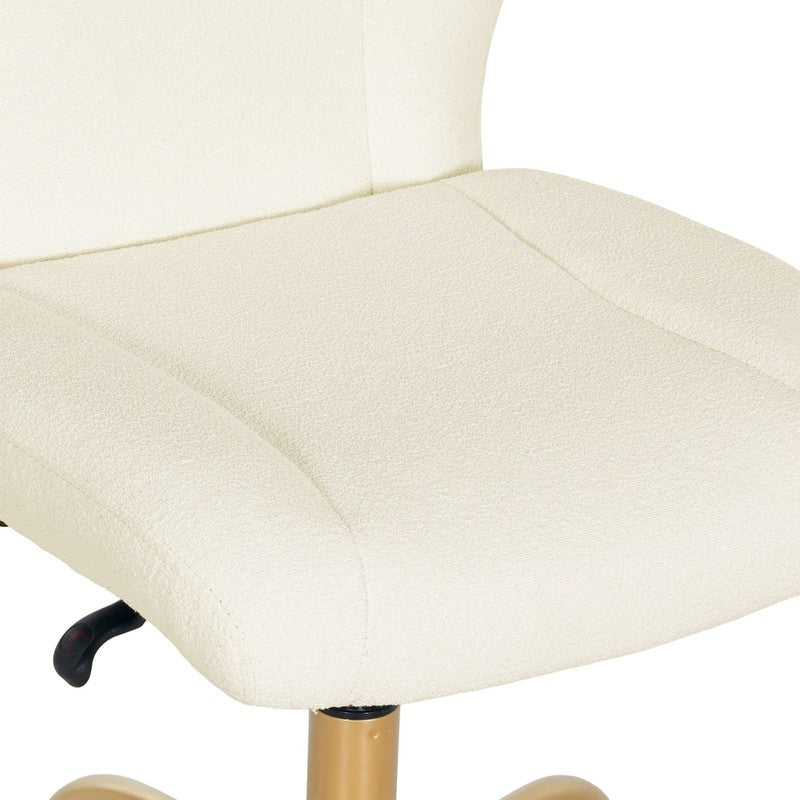 Bouclé Armless Office Chair for Adults and Teens, Cream3