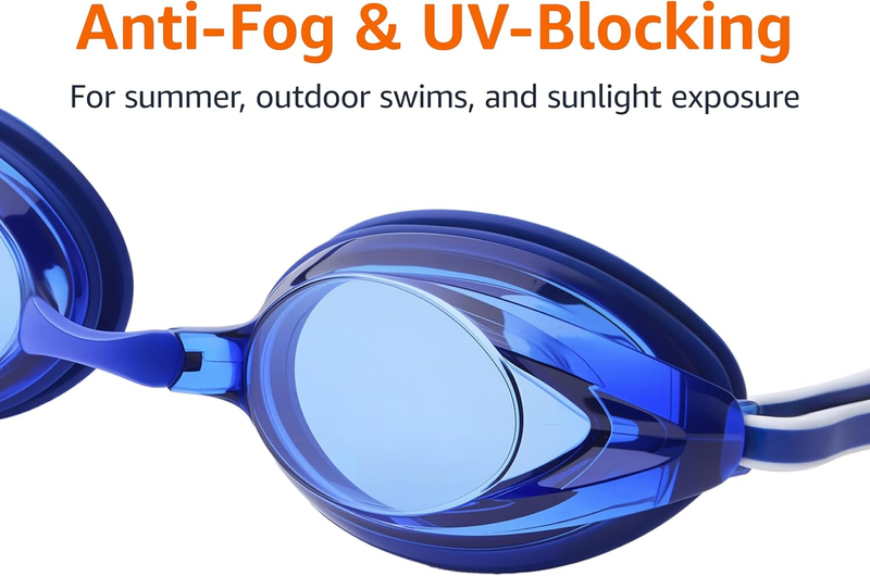 Unisex Swim Goggles Wide View Anti Fog 4 Nosepieces Adjustable Fit2