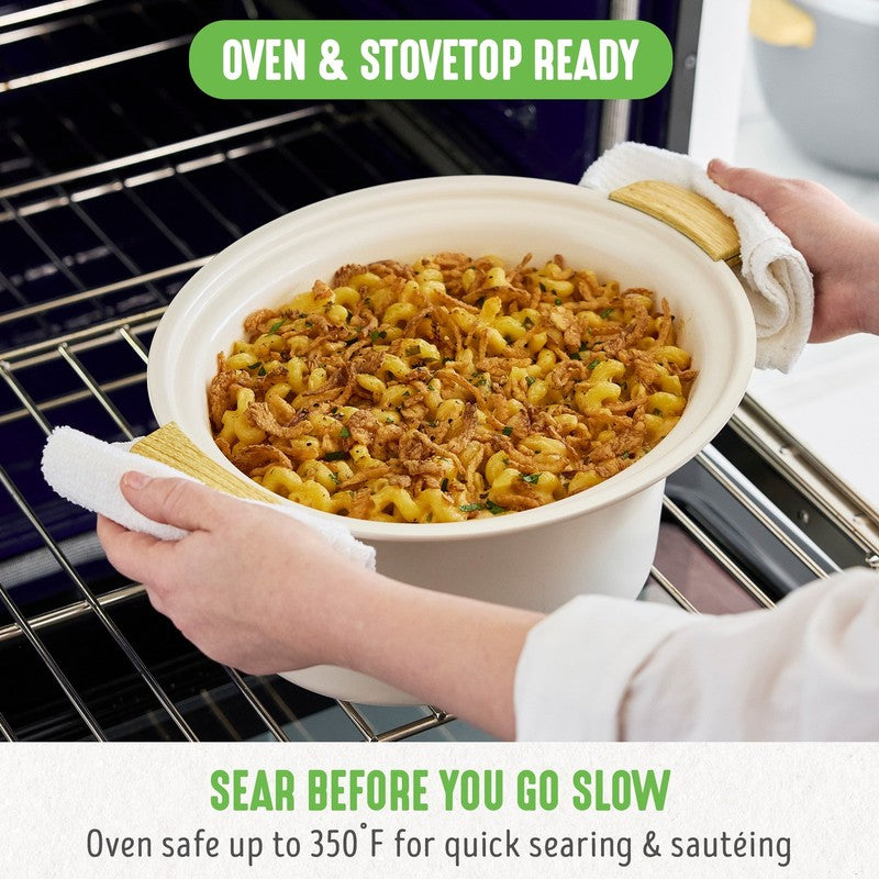 6 Quart Non Stick Family Meal Slow Cooker with Removable Pot, Cream3