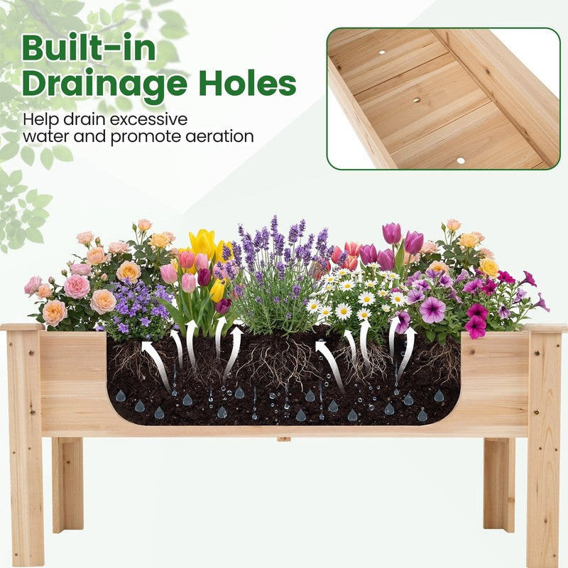Raised Garden Bed Elevated Planter Box Wood for Vegetable Flower Herb6