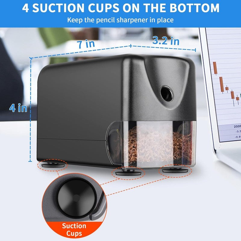 Heavy Duty Electric Pencil Sharpener for 6 11mm Pencils Auto Stop Black5