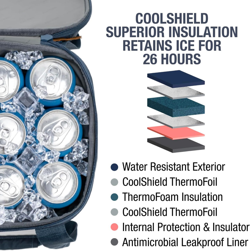 Leakproof Collapsible Insulated Cooler Bag, Portable Foldable Soft Side Tote Hol6