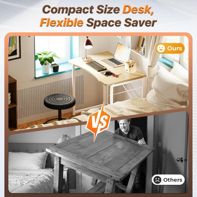 31.5" Folding Desk Oak   Small Space, Home Office, Easy Fold, Compact Design2