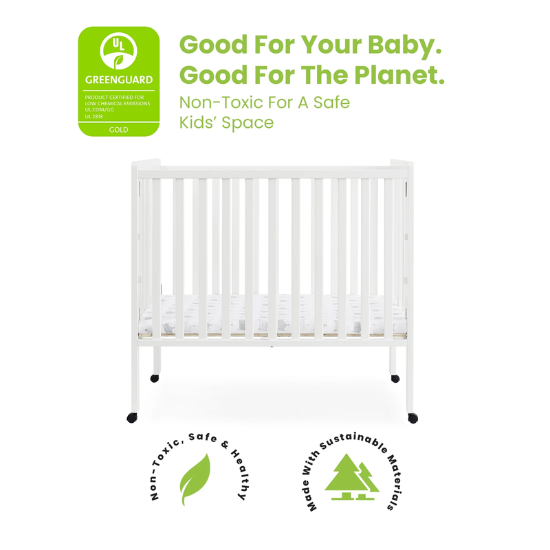 Lee Portable Folding Mini Crib with 1.5 Inch Mattress Greenguard Gold Certified2