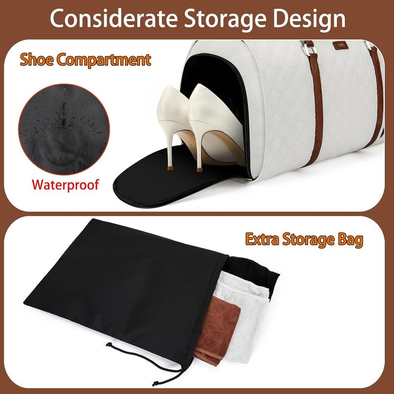 2in1 Garment Duffle Bag Shoe Compartment 4Pc Set Travel Carry On1