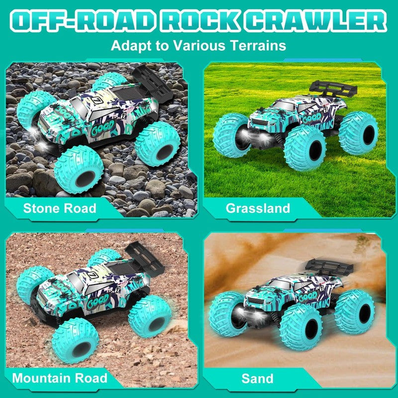 Remote Control Car, 1:18 Scale All Terrain RC Cars, 2WD 20Km/H with Colorful LED6