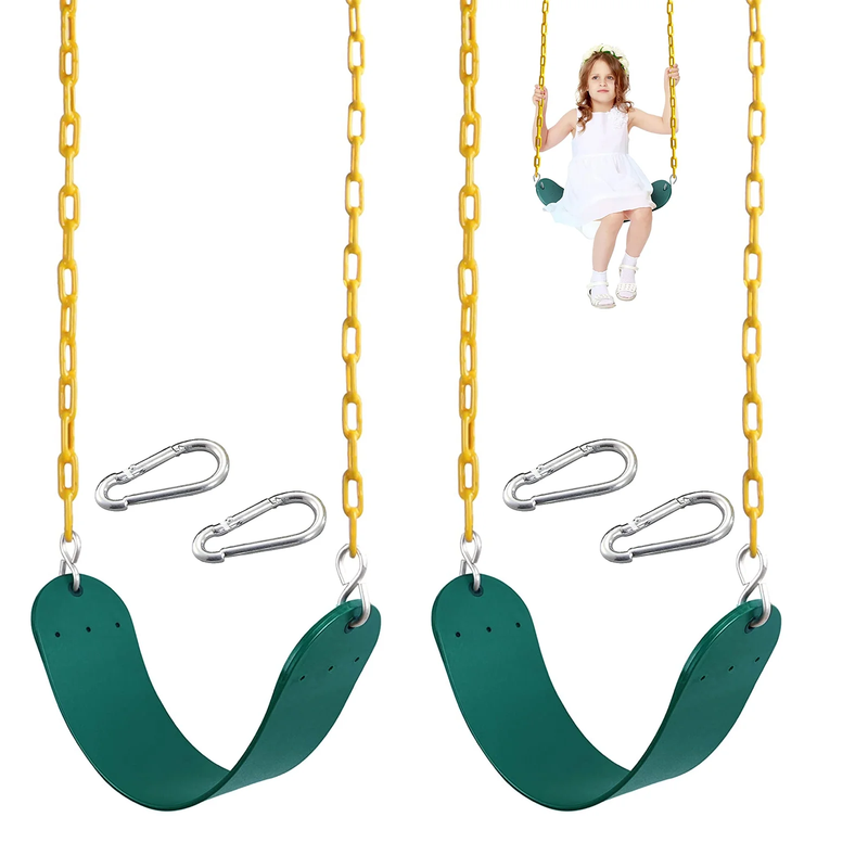2Pcs Heavy Duty Outdoor U Swing Seats w/ Adjustable Chains, 660lb Capacity10