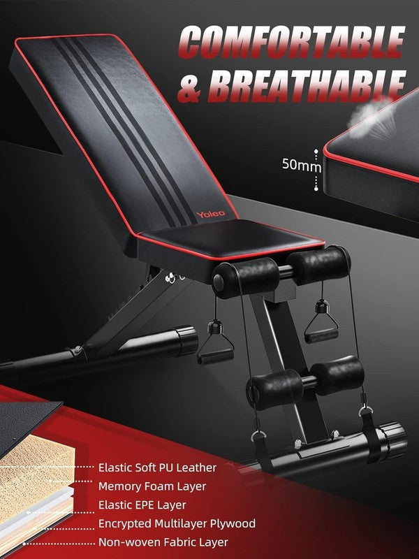Versatile Adjustable Weight Bench for Full Body Home Workouts   Foldable FID1