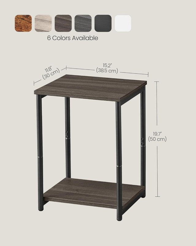 Set of 2 Side Tables Small End Tables Nightstand Living Room Bedroom Chestnut2