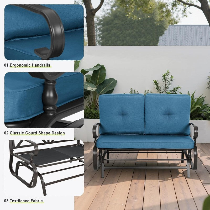 Nista 2-Person Patio Glider Bench Rocker Chair for Outdoor Relaxation3