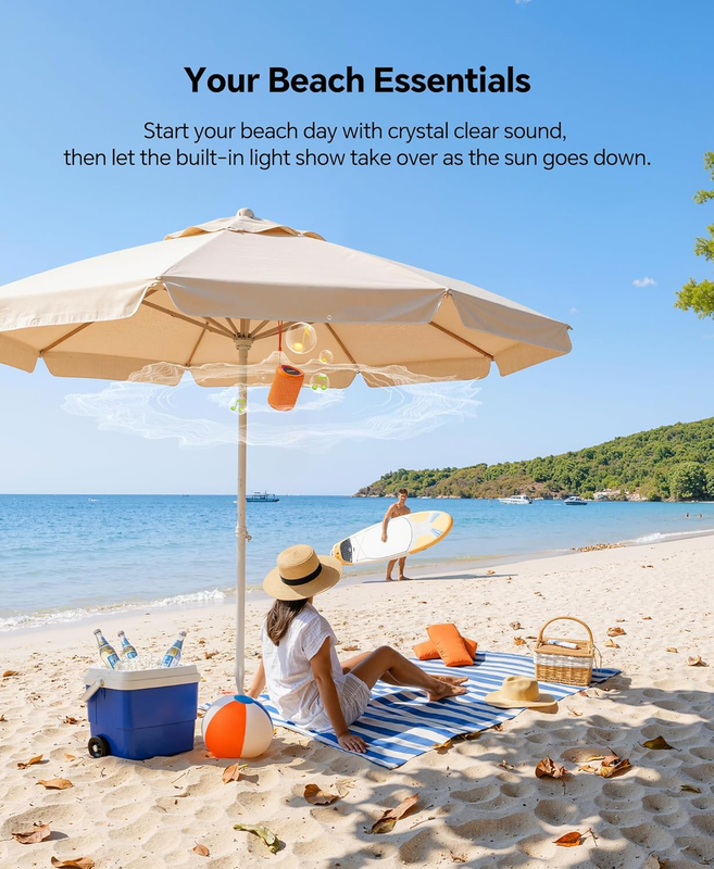 Portable Bluetooth Speaker BT 5.3 IPX5 Waterproof TWS Beach Pool Travel5