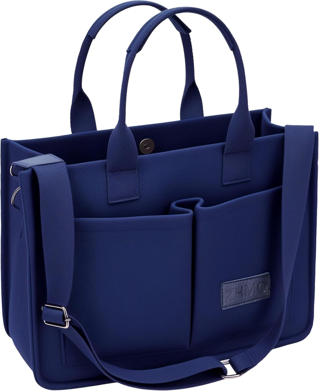 Women’s Canvas Tote Bag w/ Compartments Large Shoulder Crossbody Work Laptop Bag10