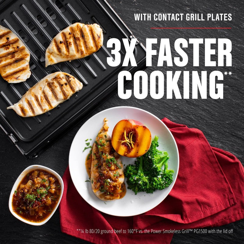 4–6 Serving Electric Indoor Grill, Contact Smokeless Grilling with Removable Pla10