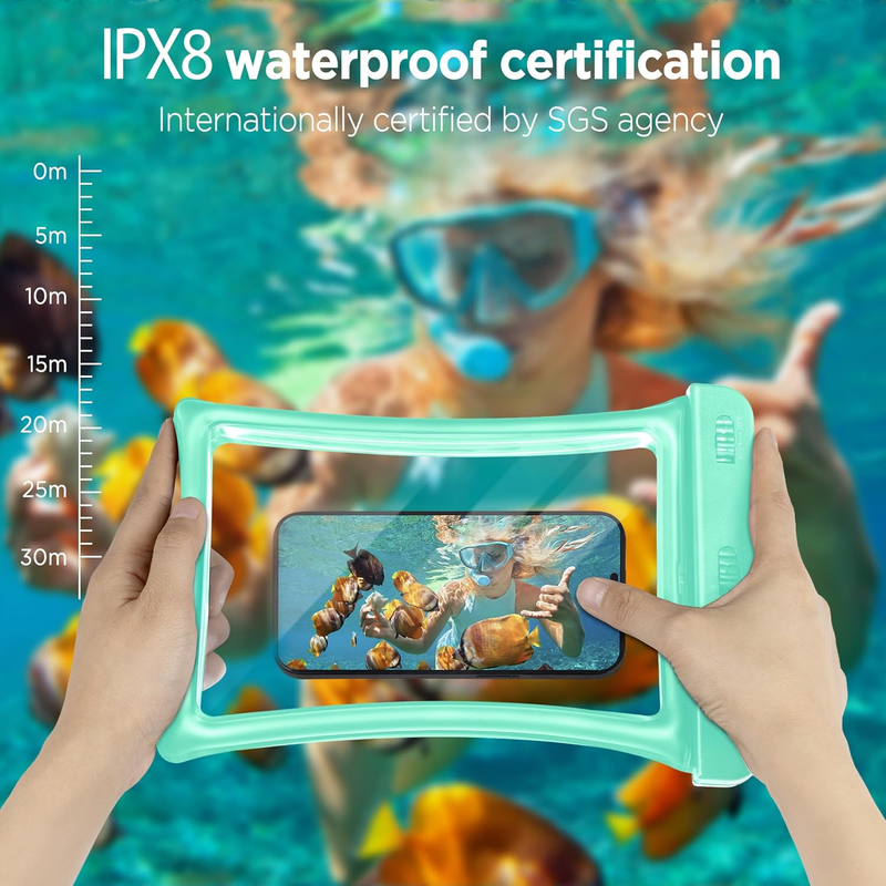 Floatable Phone Pouch 2 Pack Waterproof IPX8 Travel Beach Bag4