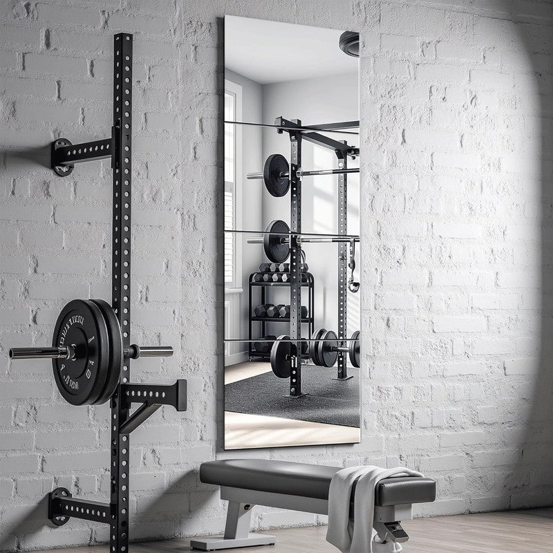 Frameless Glass Wall Mirror Tiles, 14"x12", Set of 4 for Home Gym & Bedroom7