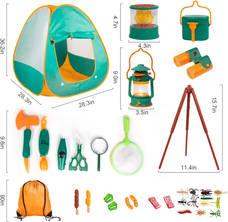 Kids Camping Set with Tent - Toddler Toys for Boys with Campfire, Camping Toys f6