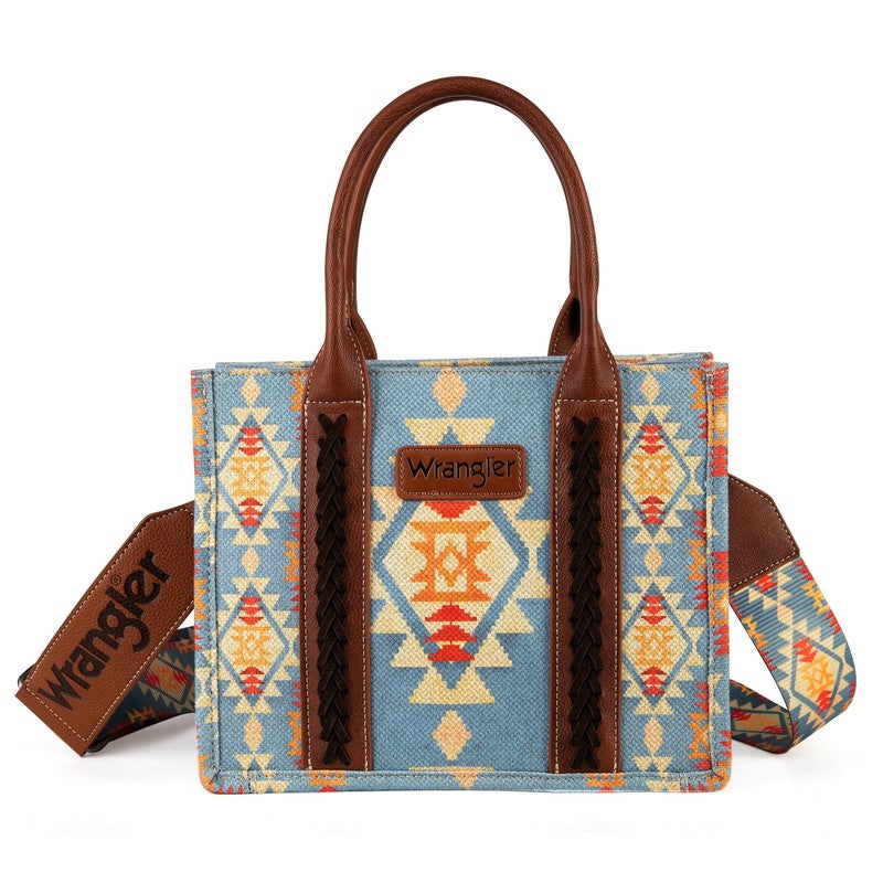 Wrangler Aztec Tote Bag for Women Boho Shoulder Purses and Handbags, Brown2