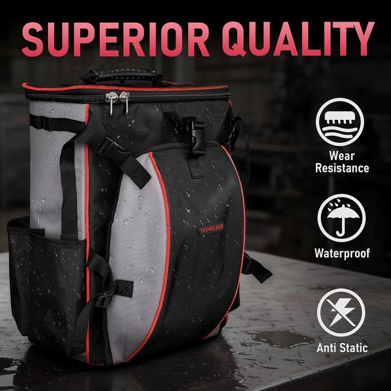 Welding Backpack, Large Capacity Professional Welding Tool Bag with Helmetcatch,3