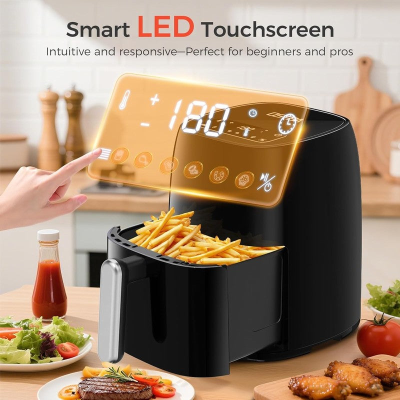 4.5QT Air Fryer, LED Touch, 6 Presets, Nonstick Basket, Oil-Free, Healthy4