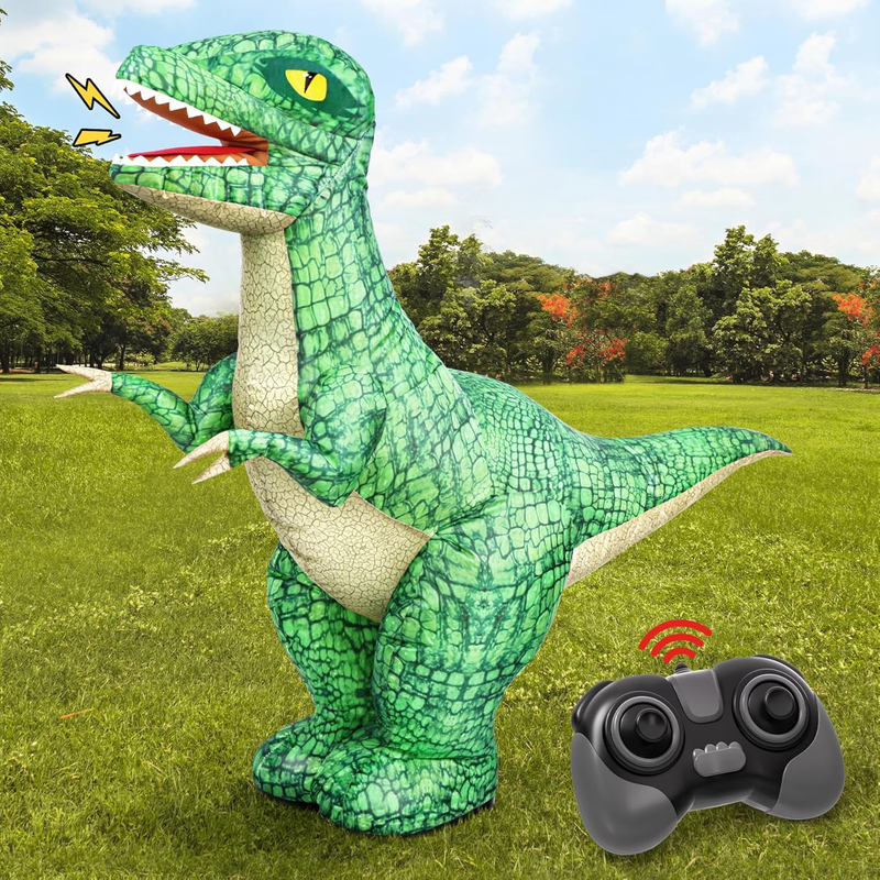 2.4GHZ Remote Control Inflatable Dinosaur Toy for Kids,Electric Toy Dinosaur wit9