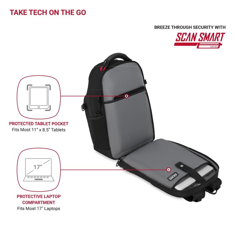 Stride Scansmart Laptop Backpack, 17" Padded Compartment, Travel & Everyday Use,1