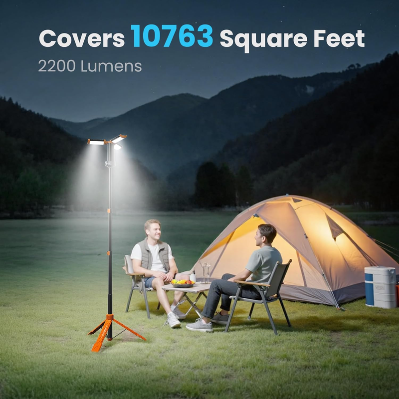 Rechargeable Camping Lights with Remote & Detachable Tripod Max Height 6.7 Ft, P3