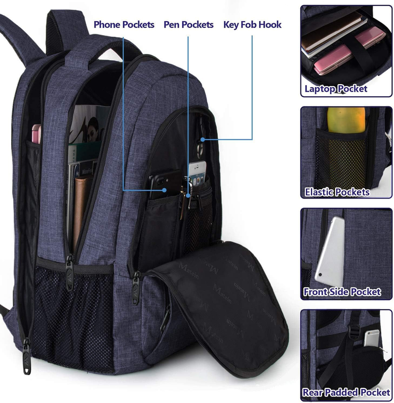 Large 17" Laptop Backpack Travel Business Computer Bag Blue5