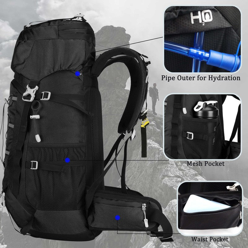 60L Travel Hiking Camping Backpack with Rain Cover, Backpack Water Resistant,Cli2