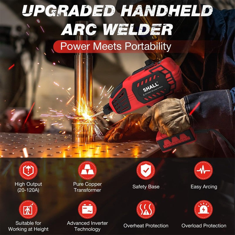 Portable Electric Welding Machine, 110V Handheld ARC Welder with IGBT Inverter, 4